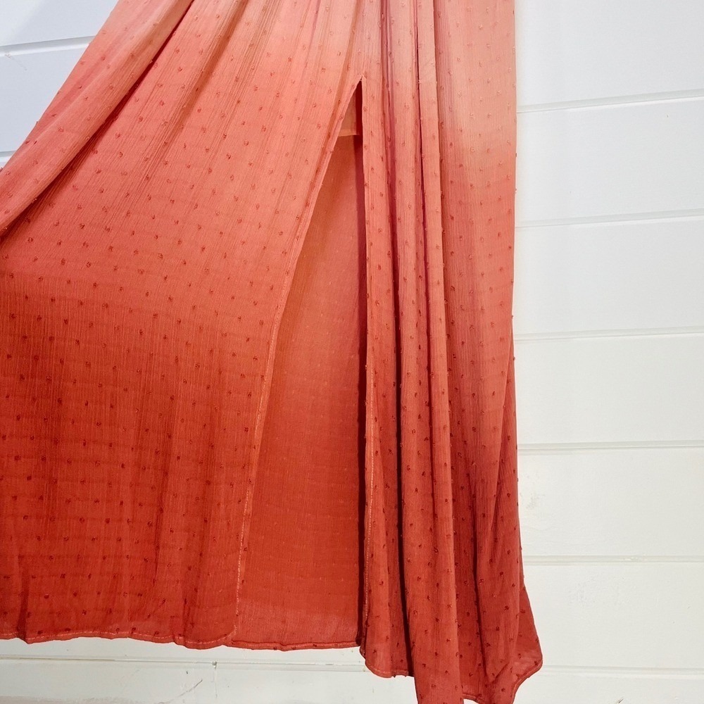 Promesa Maxi Dress Womens L Blush Orange Ombre Boho Beach Resortwear Sunset Date - Picture 3 of 7
